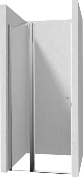 Neuesbad schwenkbar Dusche Tür, Chrom, 110 cm mit Weißglas NB1DEKTSU044P1