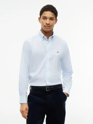 FLEX POPLIN GINGHAM RF SHIRT Sweet Blue - Gr. - XL
