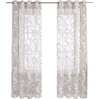 Joyswahl Gardine Rankenmuster Vorhang im klassischen Stil (1 St), Ösen, transparent, Voile, Blumenranken, lichtdurchlässig für Wohn- und Schlafzimmer