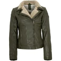 Gipsy by Mauritius Lederjacke GWJenja Gipsy - Damen Lederjacke Lammnappa Kunstfell olive