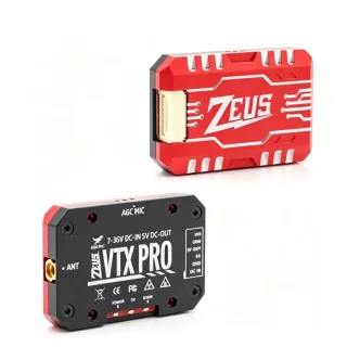 HGLRC Zeus VTX PRO 1.6W 5.8GHz 40CH FPV Transmitter with PIT/25/400/800/1600mW, IRC Tramp, Built-in Mic, MMCX, 7-36V, 5V