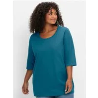 Sheego T-Shirt 3/4-Arm-Shirt 3/4-Arm mit Rundhalsausschnitt, gerade Schnittform 