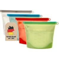 Intirilife Gemüsebeutel, Silikon, (4-tlg), Lebensmittelbeutel 4er-Set Silikon 1L wiederverwendbar Lebensmittel