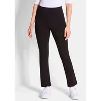 GOLDNER Jogginghose Kurzgröße: Ausgestellte Leggings im Doppelpack Lange Baumwoll-Hose mit Rundum-Dehnbund aus weichem Jersey