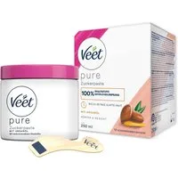 Veet Zuckerpaste Haarentfernung an Körper & Gesicht, 3 St., inkl. Holzspatel & Stoffstreifen, mit Arganöl