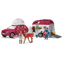 Schleich® Spielwelt HORSE CLUB, Abenteuer mit Auto und Pferdeanhänger (42535), Made in Europe