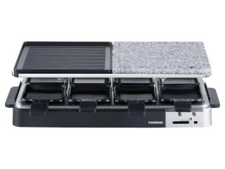 MELISSA Raclette-Grill 16300027, 1300 W, mit Steinplatte, 8 Pfannen, schwarz
