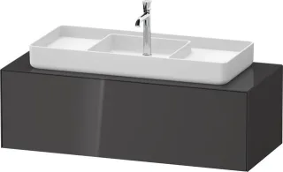 Duravit White Tulip Konsolenwaschtischunterbau wandhängend Graphit Hochglanz 1300x550x408 mm - WT497 WT4977MH1H10000