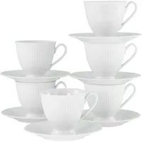 CreaTable Tasse Valencia Weiß, Kaffeeset, 12-tlg., 12-tlg., Porzellan, Elegant, Boho Chic