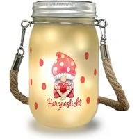 speecheese Dekolicht Wichtel Solarlicht mit Spruch Herzenslicht