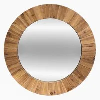 Atmosphera Créateur d'intérieur Wandspiegel Dekospiegel mit Holzrahmen, Tannenholz, Ø 83 cm