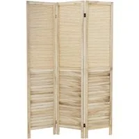 ML-DESIGN Paravent Raumteiler Faltbarer Sichtschutz Indoor Stellwand Sichtschutzwand, Raumtrenner 3-teilig Osaka Natur 170x121cm Holz freistehend Trennwand