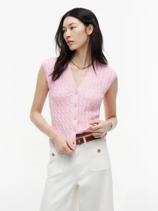 MID GG CABLE VEST CARDI Classic Pink - Gr. - L