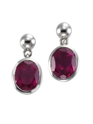 Jamelli Ohrringe Silber 925 rhodiniert mit pinkem Quarz (beh.)