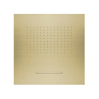 Herzbach spa ix pvd Deckeneinbau-Regenbrause/Schwallbrause 500 eckig brass, Brass Steel, 21.650200. 21.650200.2.41