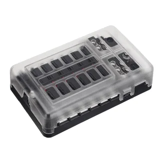 Car Boat Fuses Block 12 Way LED Fuses Junction Box Blades Fuses Terminal Box 12V/24V