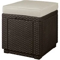 Keter Hocker, Sitz mit Kissen Keter Cube braun
