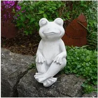 gartendekoparadies.de Gartenfigur Froggi – der glückliche Frosch, H. 29 cm, 11 kg, Frostsicher