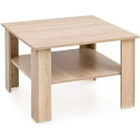 möbelando Couchtisch Couchtisch WL5.833 Sonoma Eiche 60x42x60 cm Design Holztisch mit Ablag, 60 x 42 x 60 cm (B/H/L)
