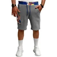 RMK Shorts Herren Short kurze Hose Sommer Bermuda Basic Einfarbig Elastikbund mit Tunnelzug