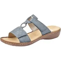 Rieker Pantolette, Keilabsatz, Sommerschuh, Schlappen mit Schmuckring