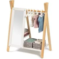 MUSTERKIND® Puppenkleiderschrank Puppen-Garderobe - Viola, natur/weiß