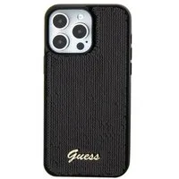 Guess Smartphone-Hülle Guess Apple iPhone 15 Pro Schutzhülle Sequin Script Metal Schwarz