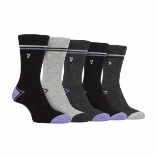 5er-Pack Herren Bambus Socken mit buntem Streifenmuster