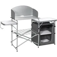 COSTWAY Campingschrank faltbar, Campingküche mit Windschutz