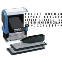 TRODAT Stempel Printy 4913 Typomatic, Textstempel mit Textplatte zum Selbersetzen, selbstfärbend
