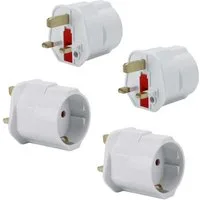 Intirilife Stromadapter, 4x Steckdosen Adapter UK Typ G auf EU Schuko Reiseadapter Konverter