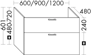 Burgbad Waschtischunterschrank System 30 Preisgruppe 1 Aqua 601x1200x480 Eiche Dekor Rost WYIB120F6317