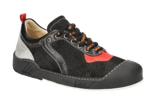 Eject 20233 PUZZLE Damenschuhe sportliche Schn?r-Halbschuhe Schwarz Rot Silber
