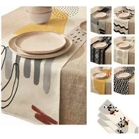 LIVINA HOME Tischläufer Premium Tischdecke abwaschbar, Tischband, moderne Leinenoptik Decke, Tischtuch, Gartentischdecke, Tafeltuch, Oster Deals Sale!