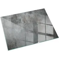 Tulup Bodenschutzplatte Grau Rohbeton, Schutzplatte aus Gehärtetem Glas Kaminbodenplatten