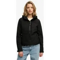 Superdry Outdoorjacke HOODED CLASSIC TREKKER JACKET mit Materialmix aus Polyester und Elasthan, Slim Fit