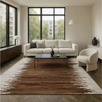 Wohnando Teppich MY-RUG Teppich Earth Lines, 150x80, aus 100 % Kuhfell, rechteckig, Höhe: 0 mm, handgenäht, Natürliches Material, Modern Style, Nature Style