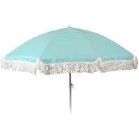 Meinposten Sonnenschirm Ø 155 cm Strandschirm mit Fransen UV-Schutz 30+ Balkonschirm Schirm, LxB: 109,00x155,00 cm, abknickbar