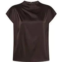 Zero Satinbluse Damen mit Kragen