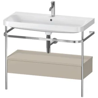 Duravit Happy D.2 Plus c-shaped Set mit Metallkonsole und Schubkasten Taupe Seidenmatt 975x490x850 m HP4843O6060