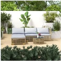 Outsunny Sitzgruppe Balkonmöbel Set mit Kissen, (Sitzgarnitur, 5-tlg., Gartenmöbel-Set), Polyester 73L x 73B x 73H cm