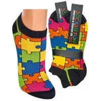 Socks 4 Fun Sneakersocken Socks4Fun Sneaker Socken Puzzle (2-er Bündel, 2-Paar, 2 Paar) lustiges Design