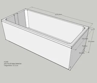 Neuesbad Wannenträger für Bette Set 160x75 SW11068