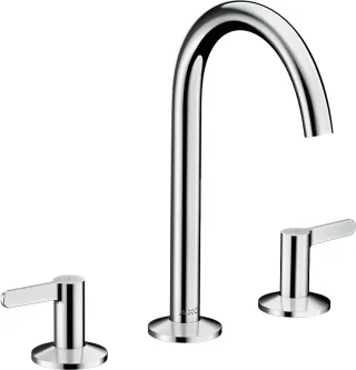 Hansgrohe 3-Loch Waschtischarmatur 170 Axor One mit Push-Open Ablaufgarnitur chrom, 48050000 48050000