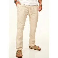 CARISMA Stoffhose in Leinen-Optik im Chinohose Stil mit Gummibund & Kordel - Sommerhose Herren luftige Freizeithose - Ideal für den Sommer & warme Tage