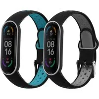 kwmobile 2x Uhrenarmband für Xiaomi Mi Smart Band 6/Mi Band 6/Band 5 Armband Smartwatch, 2-tlg., Fitnesstracker Band Set aus TPU Silikon - Ersatzarmband Smartwatch