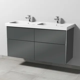 Sanipa 3way Waschtischunterbau zu Geberit iCon Light Waschtisch mit 4 Auszügen, Anthrazit-Glanz BS57779
