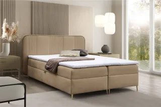 Boxspringbett Schlafzimmerbett AVERY PREMIUM 160x200cm Stoff Magic Velvet Hel...