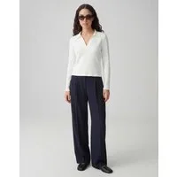 OPUS PANTS Anzughose MOIRA BLOOM aus weichem Woll Mix Weicher Mélange-Look für urbane Styles