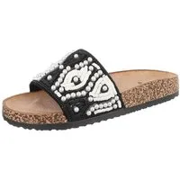 Ital-Design Damen Mules Freizeit Pantolette (86706659) Flach Pantoletten in Schwarz